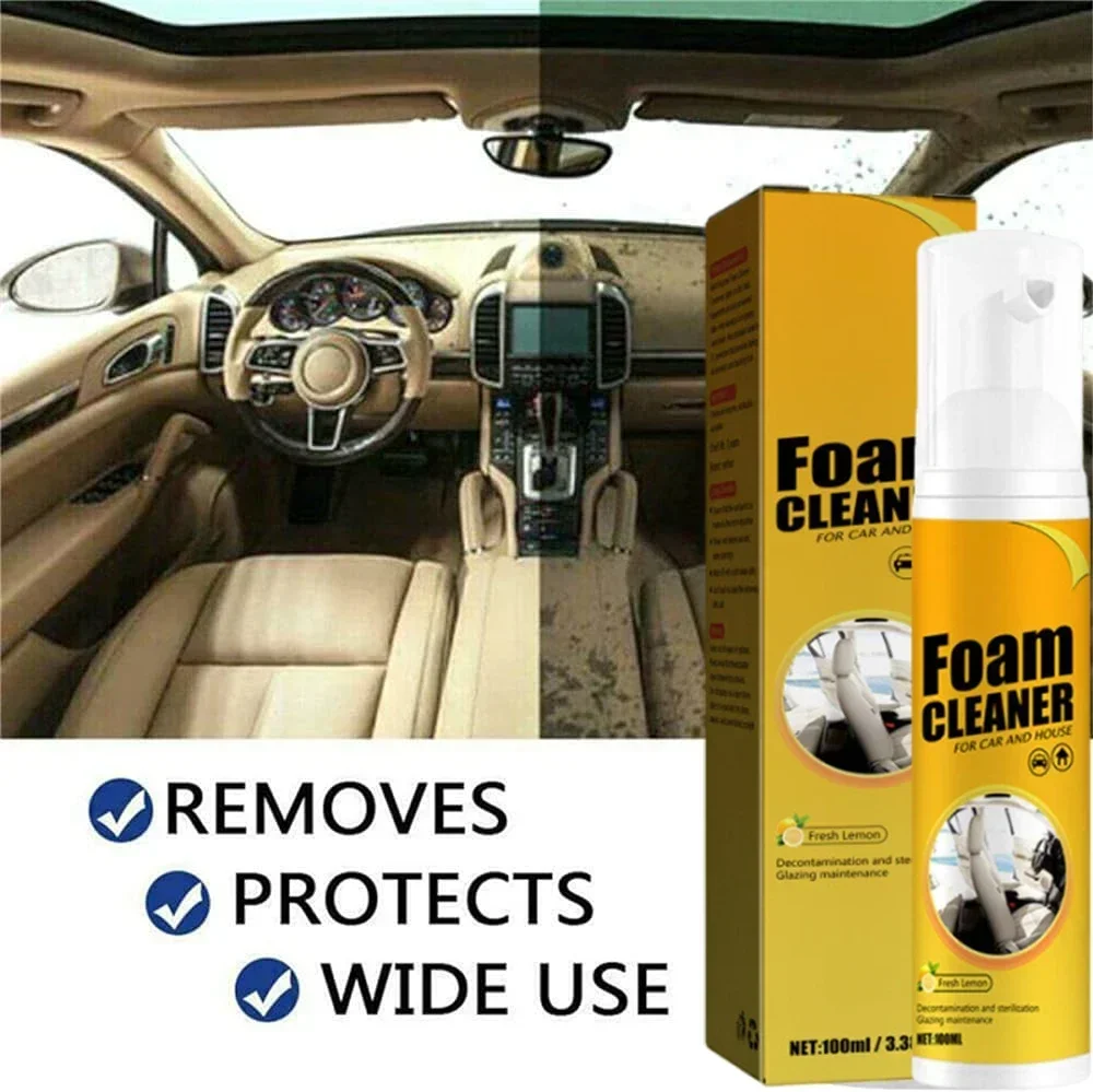 

Car Foam Cleaner Cleaning Interior Part Plastic Refreshing Liquid Neutral pH Leather Repair Dry Foam Cleaner Spray Foaming Agent