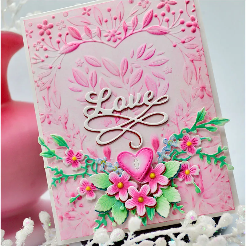 3d Embossed Folders Such As New Heart-shaped Flower Bouquet, Chrysanthemum Field, Blooming, Enhui Leaves, Judie, Stunning Mandal