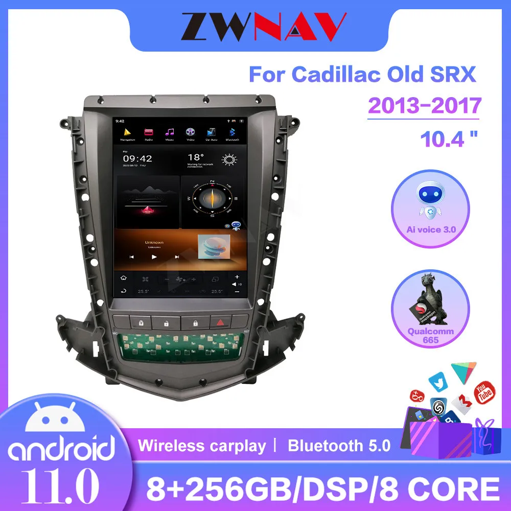 

Автомобильный GPS-навигатор Qualcomm Android 8. 1 8 + 11,0G для Cadillac SRX 128-2013 стерео головное устройство мультимедийный плеер автомобильное радио Carplay