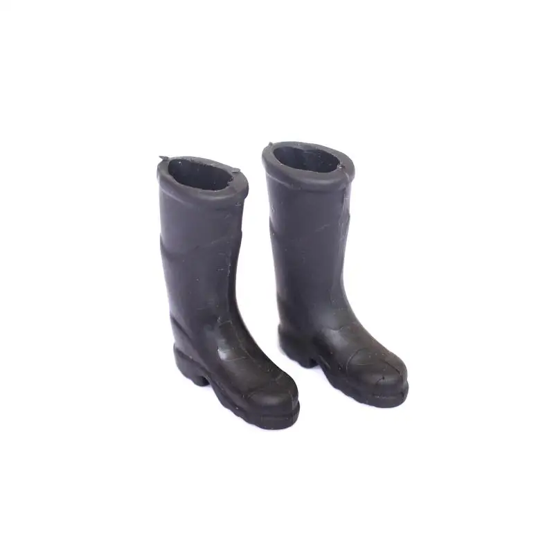 Dollhouse Garden Decoration Black Rubber Rain Boots Miniature 1 12 Scale Tiny Shoe Pair for Doll House Porch Art
