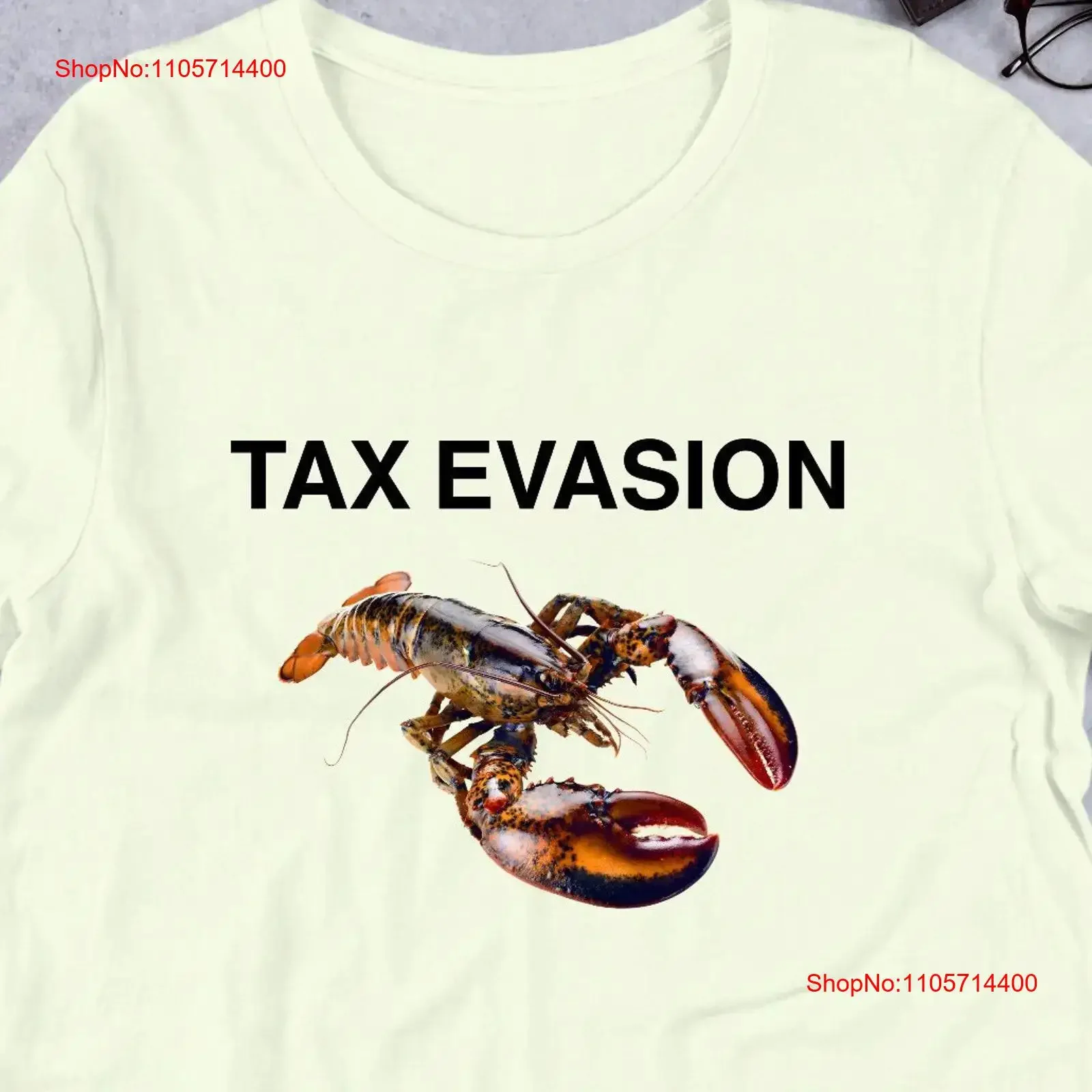 Tax Evasion Lobster T Shirt Y2K Funny Meme Ironic Weirdcore Clothing Joke Oddly Specific vintage Washed homme