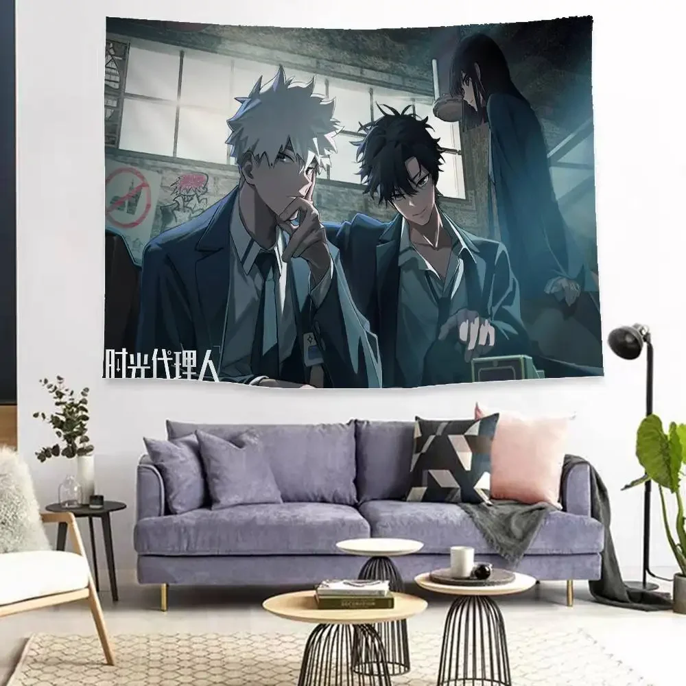 Hot Bl Anime L-link Click Anime Tapestry Hippie Flower Wall Carpets Dorm Decor Cheap Hippie Wall Hanging