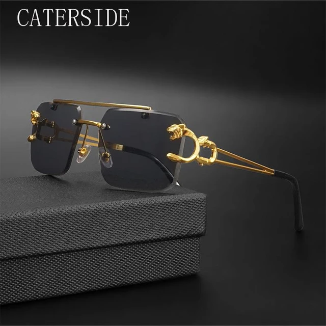 Caterside Square Rimless Sunglasses Men Women Fashion Retro Gradient Sun Glasses 2022 Metal Popular Decoration Eyeglasses Uv400 Sunglasses AliExpress