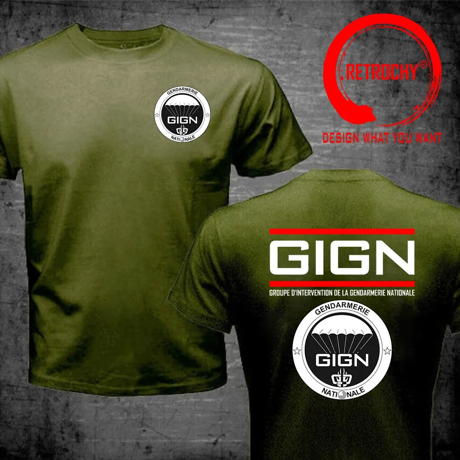 France French Special Elite Forces GIGN Raid BRI Men T-shirt 100% Cotton manga vintage anime clothes harajuku men's t-shirt sale