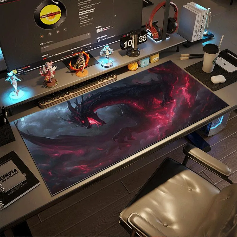 Deep red luminous dragon mouse pad: Long-lasting and durable pk control 1 manguitos gamer tapete escritorio podkladka gamingowa
