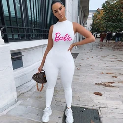 Barbie Clothing Sleeveless Jumpsuit European American Style Women Sexy Slim Fit Clothes Sporty Fitness Leisure Jumpsuits