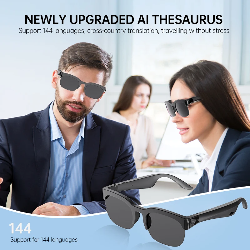 Bluetooth Smart Sports Glasses Touch Control Audio Sunglasses Wireless Headphones with Mic for Cycling Running Driving view 2