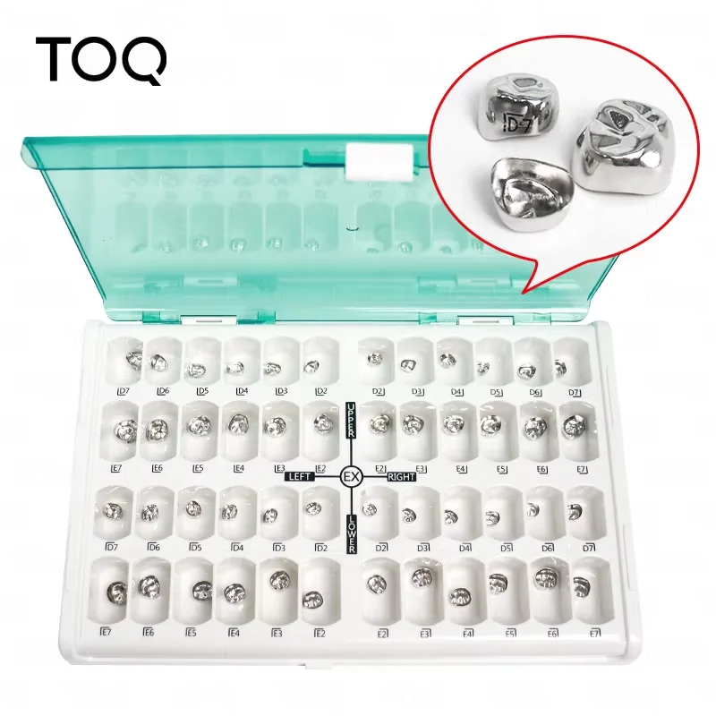 48 Pcs Dental Primary Molar Crown teeth 1st 2nd Preformed Stainless Steel Temporary Crowns Kit Adult Kids Dentistry Pediatric