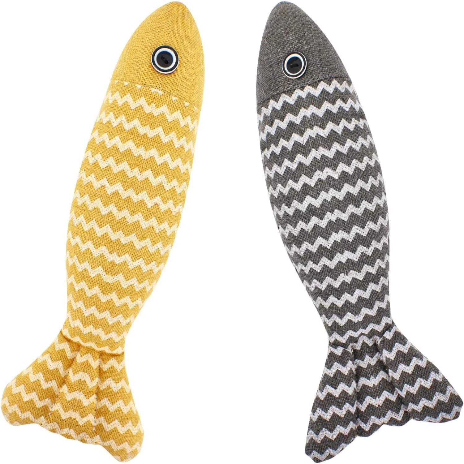 Enhance Your Feline's Playtime Experience with Exciting, Interactive Fish Design Catnip Cat Toys - Set of 2 Stimulating Indoor T