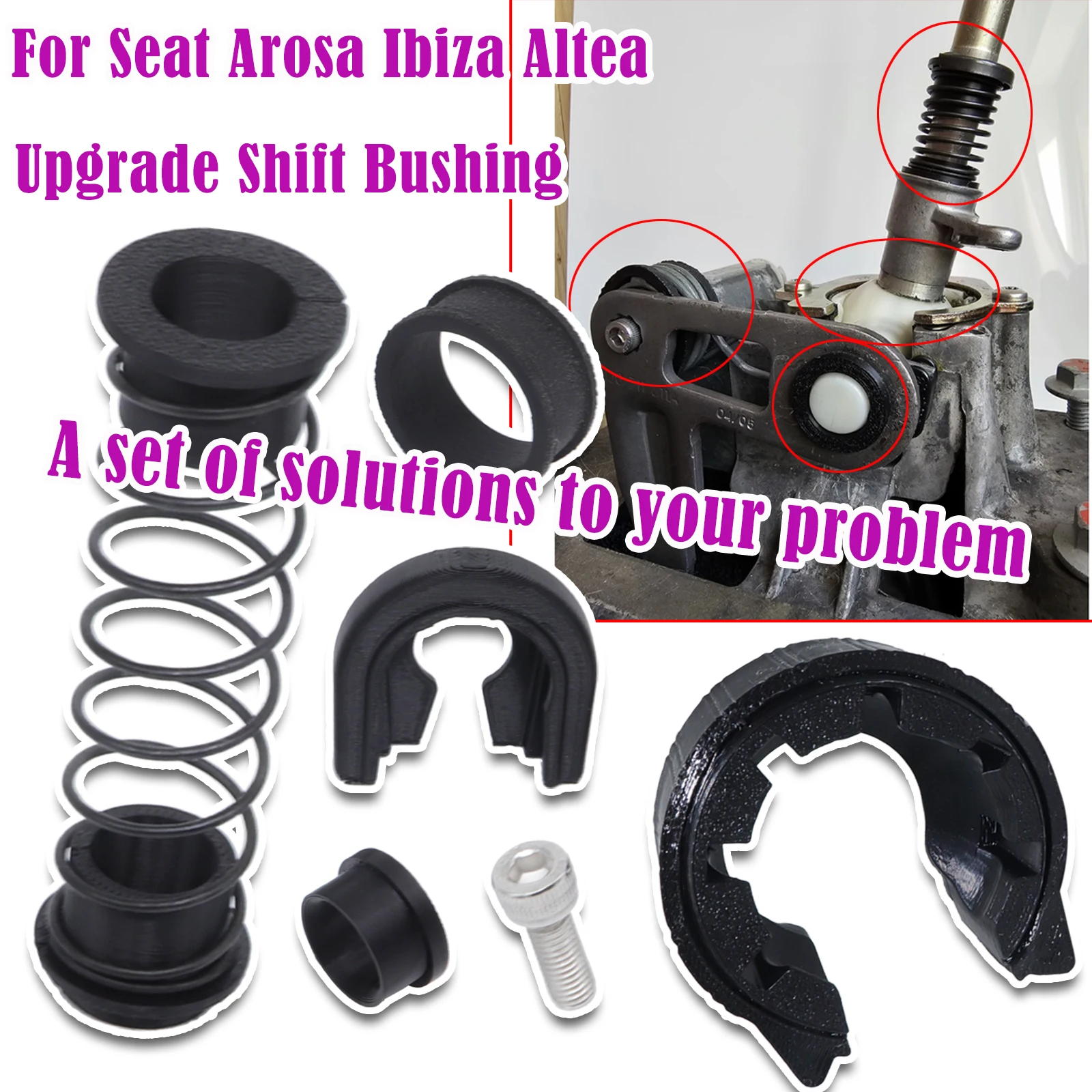 

For Seat Arosa Ibiza Altea Gearbox Repair Kit MT Trans Shifter First Gear Getter Reverse Lever Change Selector Linkage Bushes