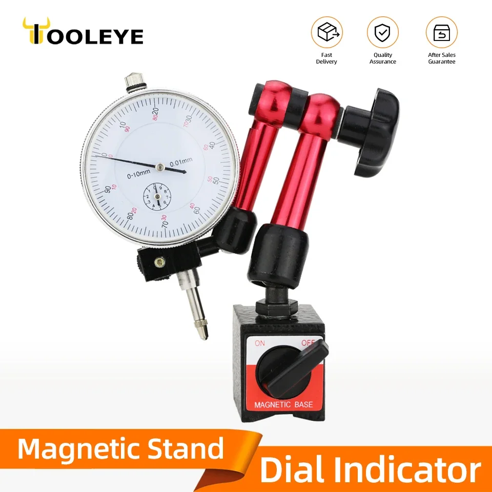 Support Base Magnétique Avec Jauge Cadran - Pied Magnétique Universel Pour Indicateur Mesure