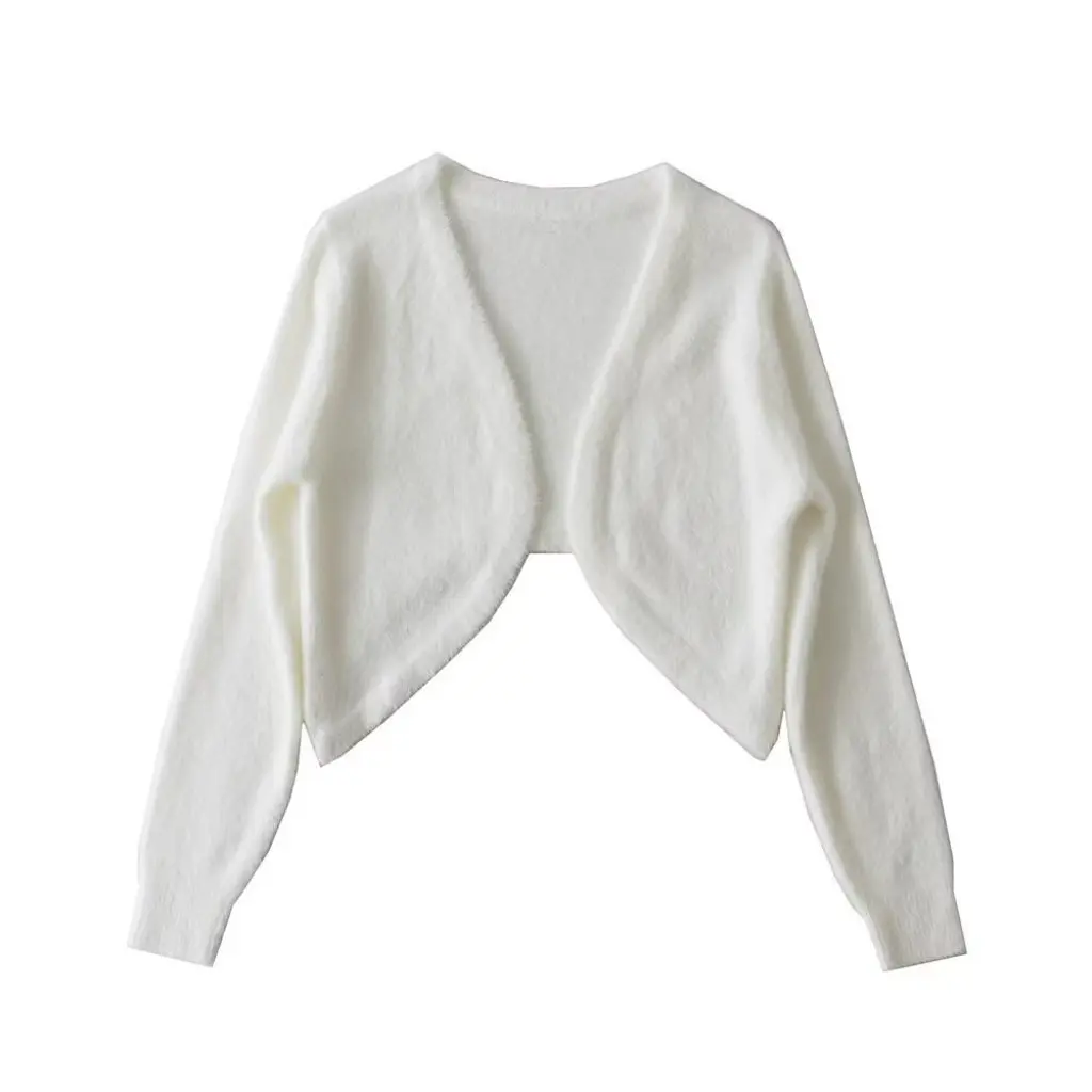 

YPFF Women's Knitted Cardigan Shawl Small Coat Solid Color Long-Sleeved Fashion Autumn Winter Waistcoat