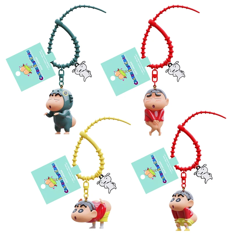 Crayon Shin-chan sleutelhanger rugzak hanger sleutelhanger creatief eigenzinnig speelgoed cartoon schattig autosleutelhanger charmes sleutelhouder jongen geschenken