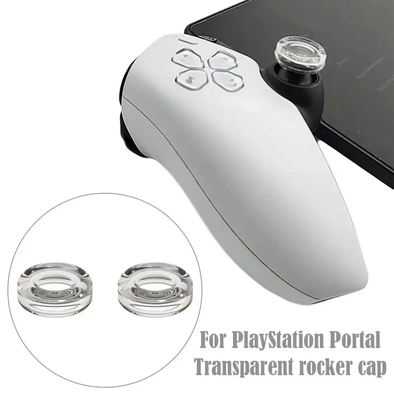 1pair Rocker Cap For PlayStation Portal Liquid Silicone Transparent Game Controller Cover Stick Thumb Grip Rocker Caps For PS5