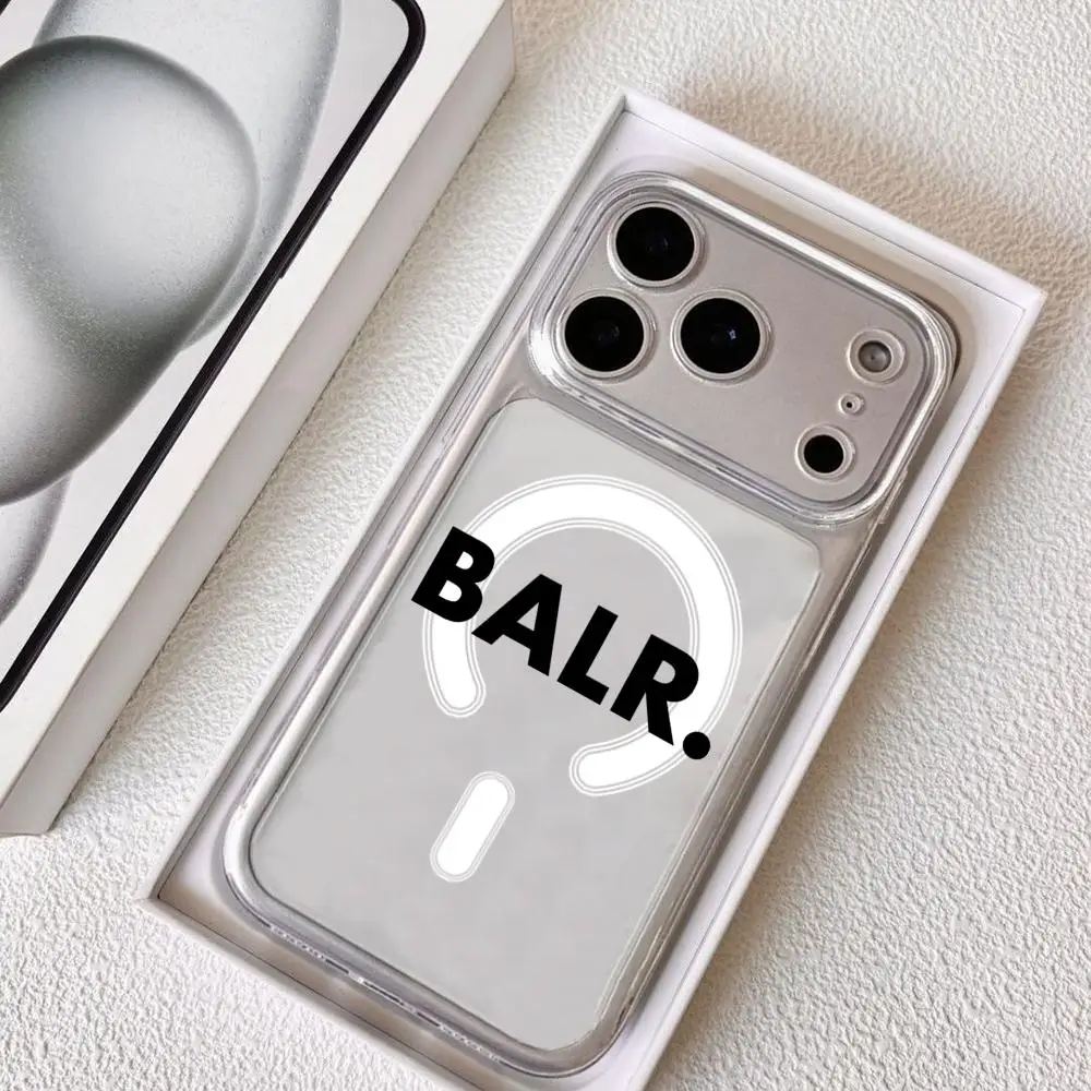 

Brand B-BALR Phone Case for iPhone 17 16 15 14 13 12 11 Pro Max Plus Clear Magnetic Shockproof Scratch-Resistant