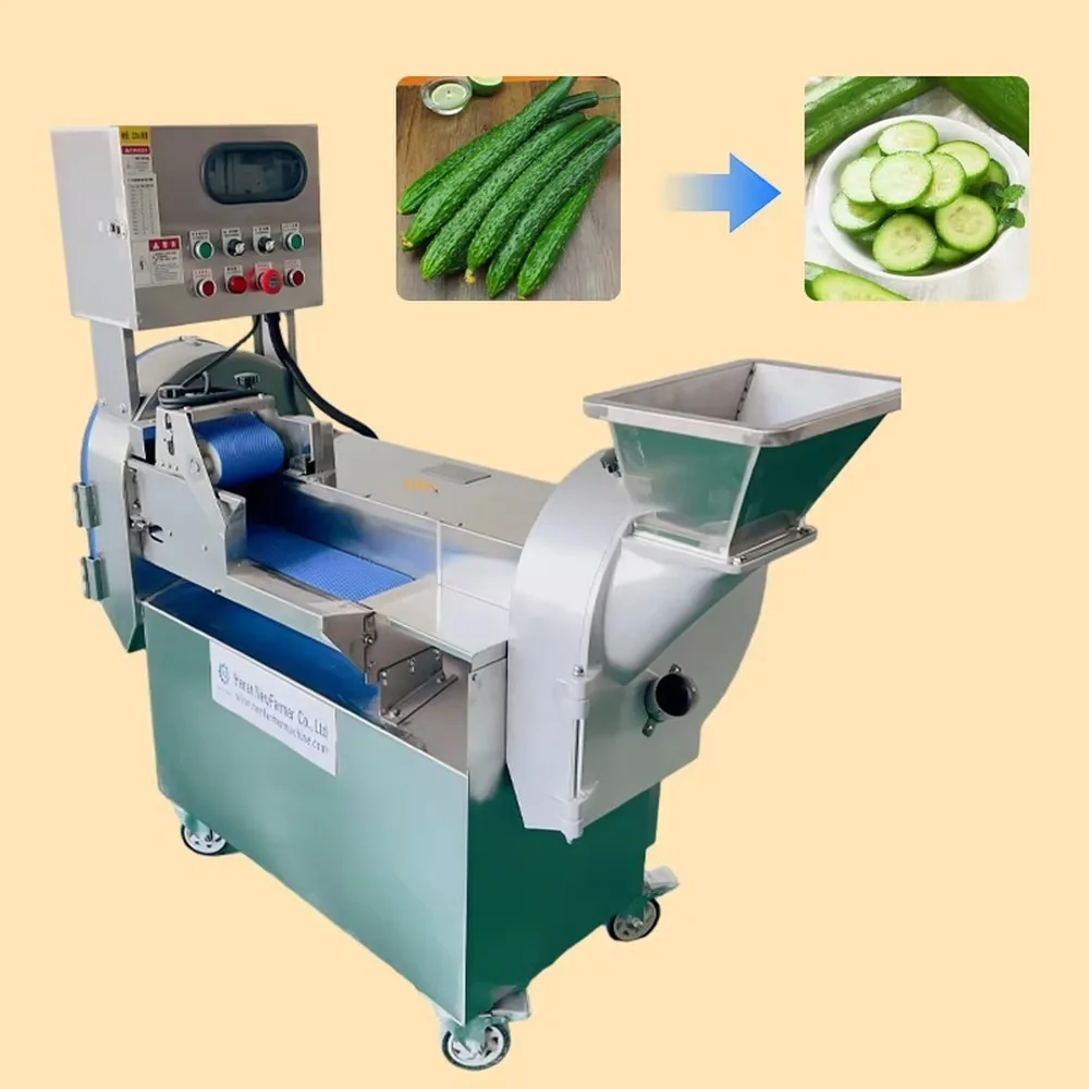 Commercial Double Head Food Processor Stainless Steel Vegetable Cutter Multifunctional Electric Chopper for Hotel