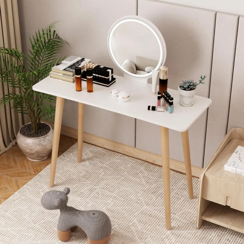 

Makeup Vanity Table Nordic Style Makeup Vanity Desk Small Space 40 Inch Spacious Desktop Mini Makeup Table With Mirror