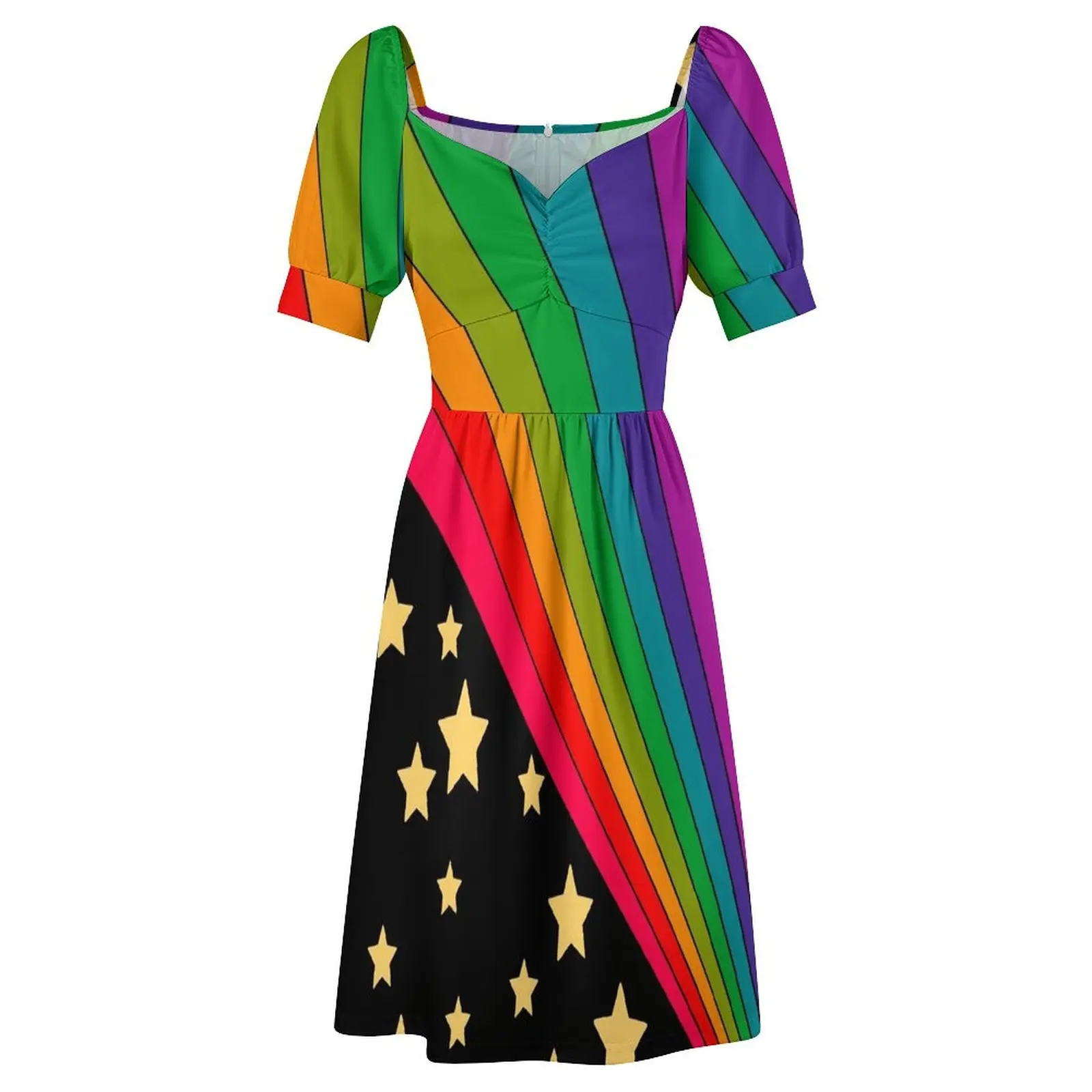 Sterne und Regenbogen kleid Kleider mit langen Ärmeln lange Kleider für Frauen