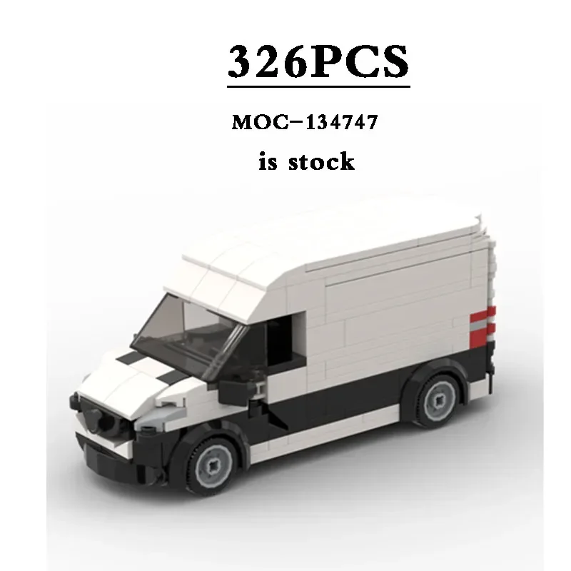 NEW MOC-134747 Speed Champion Car Toy Building Block Model 326PCS White Van Model Ornament Puzzle Boy Toy Birthday ChristmasGift