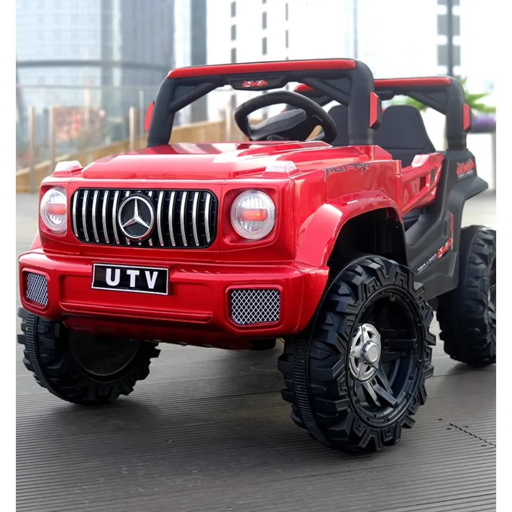 Extra large children\'s electric vehicle, four-wheel off-road vehicle, remote-controlled children\'s toy car, male seating capacit