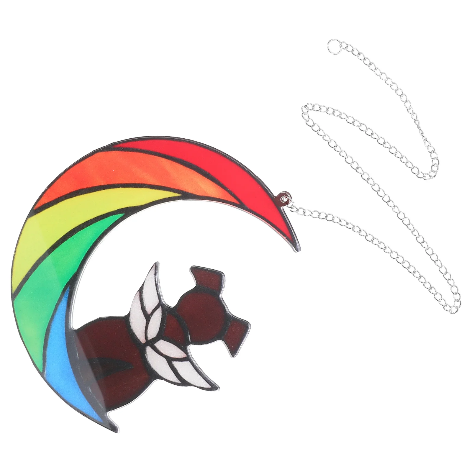 

Acrylic Moon Dog Window Hanging Home Decor Elegant Moon Shape Hanging Ornament Pet Memorial Decoration Indoor Decor