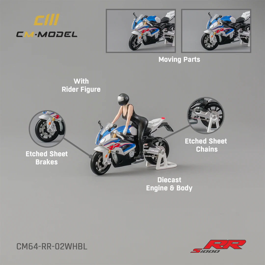 CMModel 1/64 Motorcycle S1000RR Diecast Model