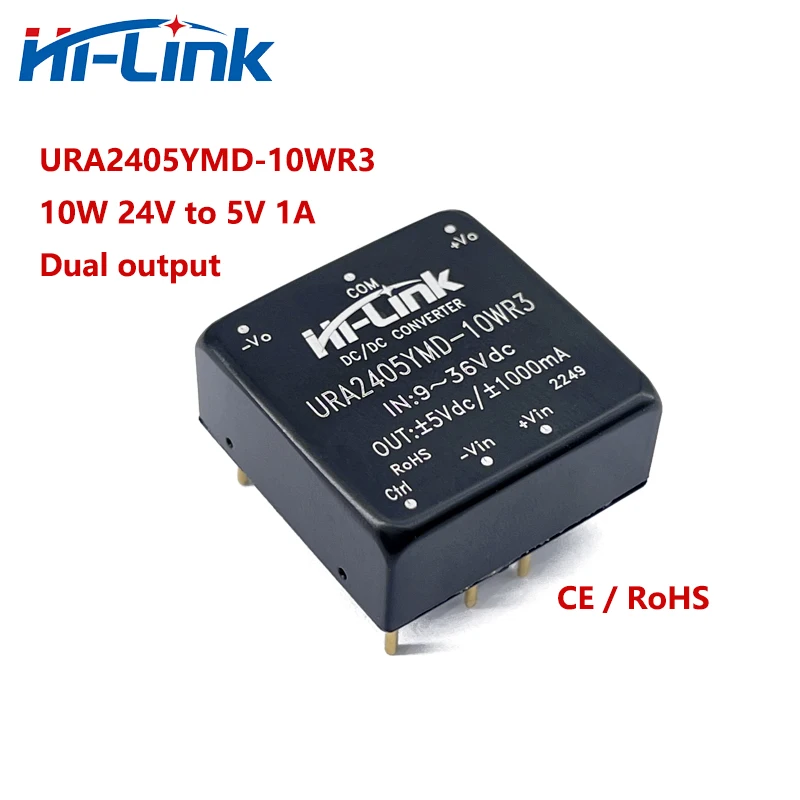 Hi-Link Offical mały rozmiar URA2405YMD-10WR3 nowy 10W 24V do 5V 1A DC konwerter DC izolowany moduł zasilania inteligentny elektroniczny