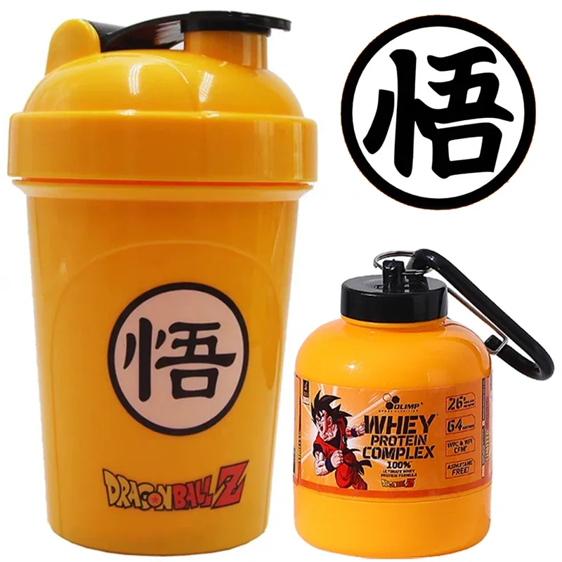 Neue Drachen ball Sport Fitness Trinkbecher Flasche Anime tragbare Molke Protein Pulver Box Milch shake Misch becher Outdoor-Behälter