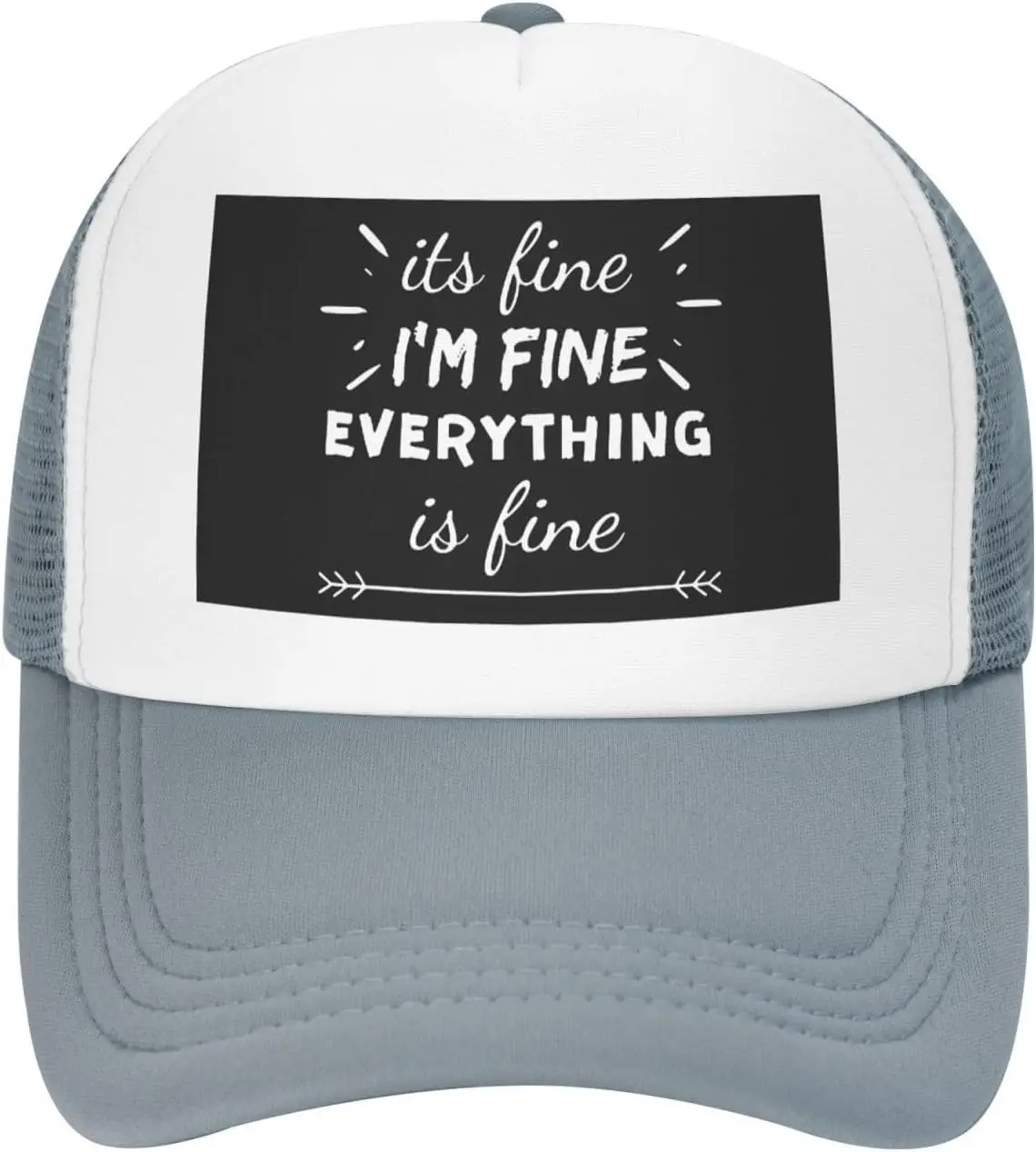 Its Fine Im Fine Everything is Fine Trucker Hat Mesh Baseball Cap Adjustable Unisex Casual