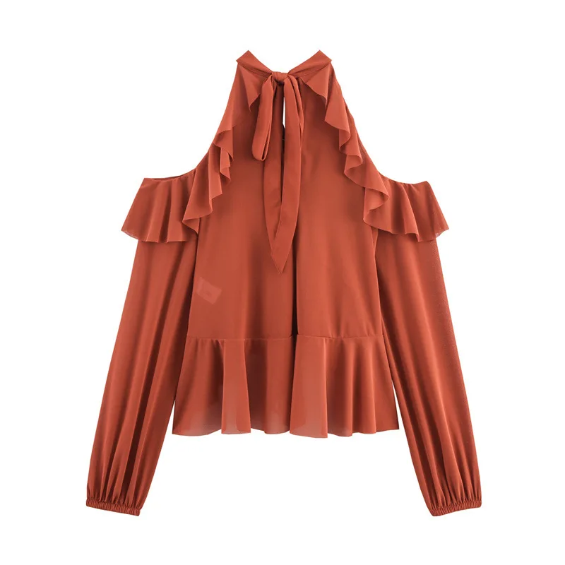 

Women's Fashion Niche Layered Decorative Halter Neck Top