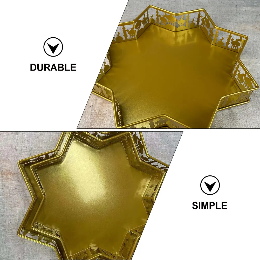 

Party Candy Serving Plate Vintage Iron Ramadan Dessert Tray Snacks Storage Tray Eid Table Decor Dried Fruit Container