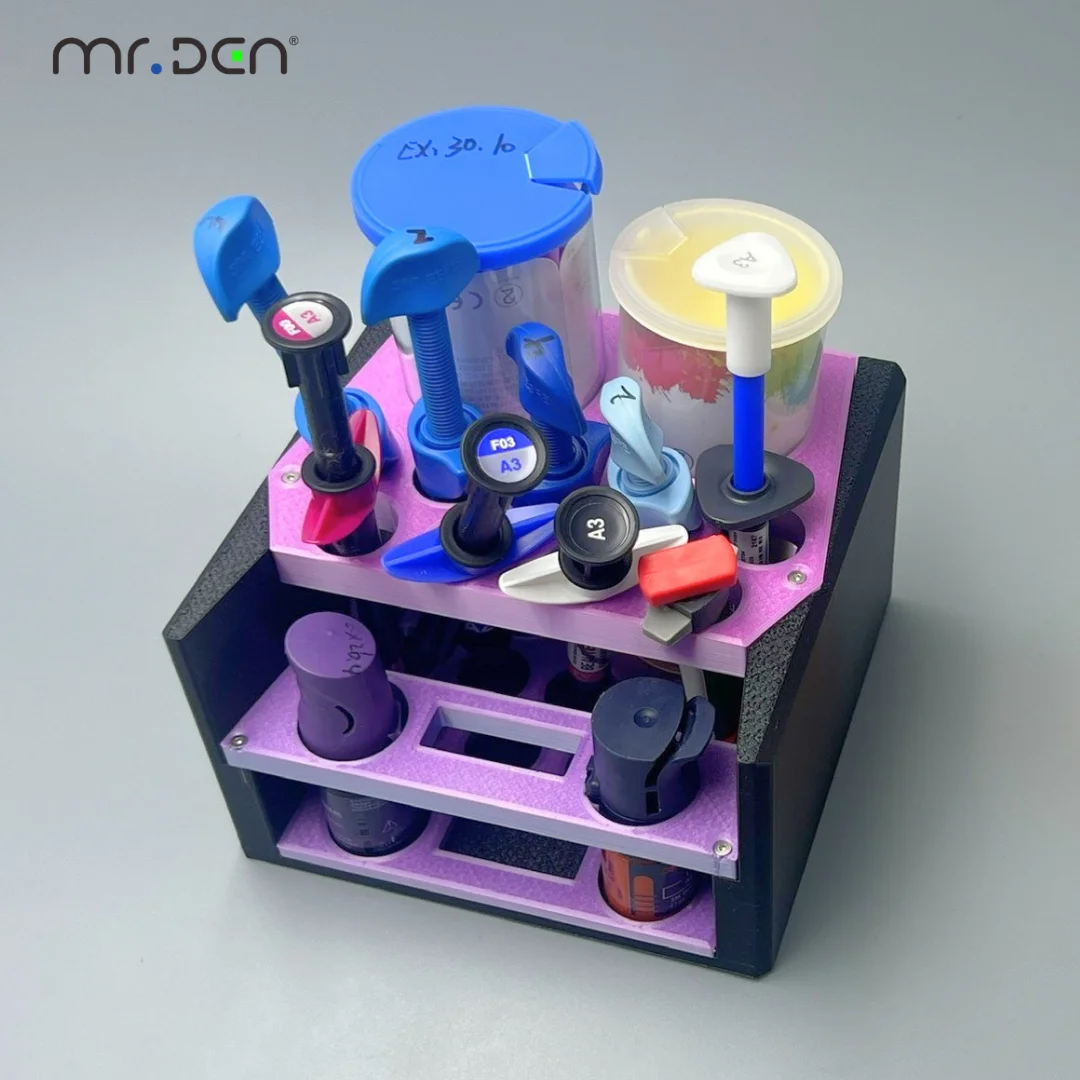 Dental 3D Printing Storage Box Organizer for Composite Resin 3M Adhesive Dental Bonding Brushes Dental Toothbrush Container