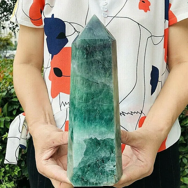 

Natural Green Fluorite Plate Obelisk Crystal Energy Column Reiki Therapy Natural Fluorite Crystal Tower