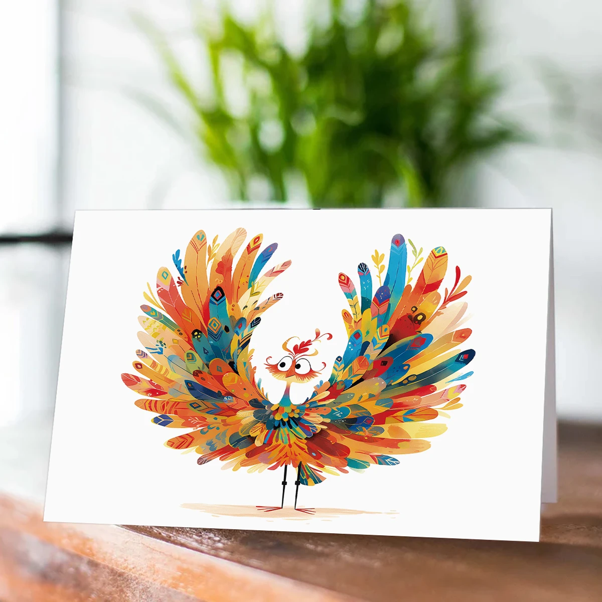 12 Stück farbige Vogel-Grußkarten im Ölgemälde-Stil mit Umschlägen, leere Seite für Geburtstag, Hochzeit, viel Glück, Dankeskarten – Detail 4