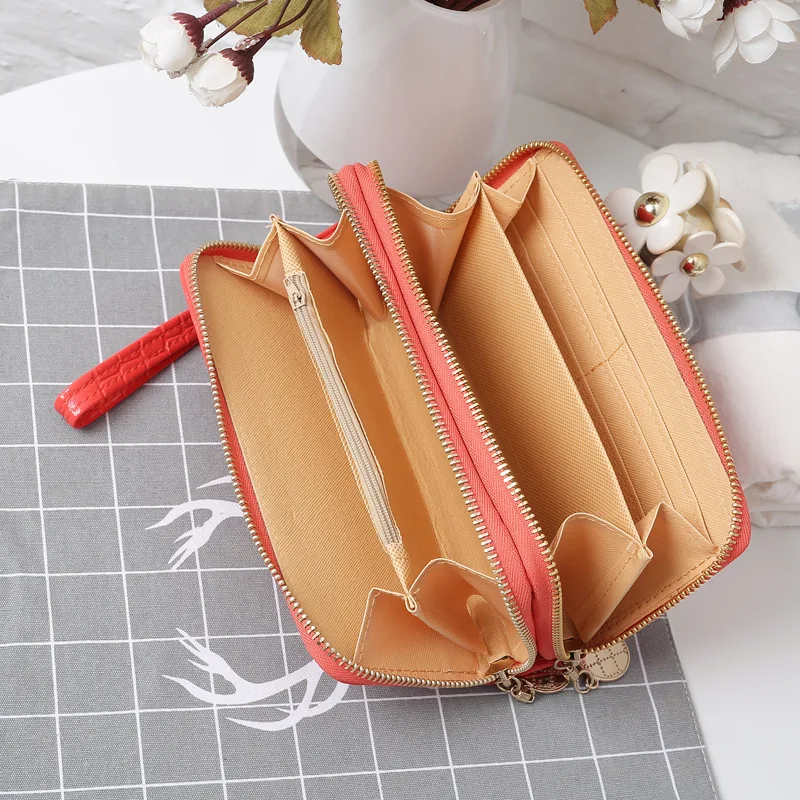 Women Wallet Luxury High Quality 2024 Pink Black Fashion Long Double Zipper Women\'s Wallets Money Coin Card Holder Purse Female