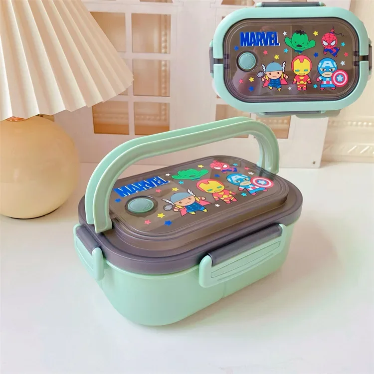 Disney Stitch Cartoon Portable Lunch Box Airtight Bento for Kids Students High Capacity Double Layer Office Portable Lunch Box