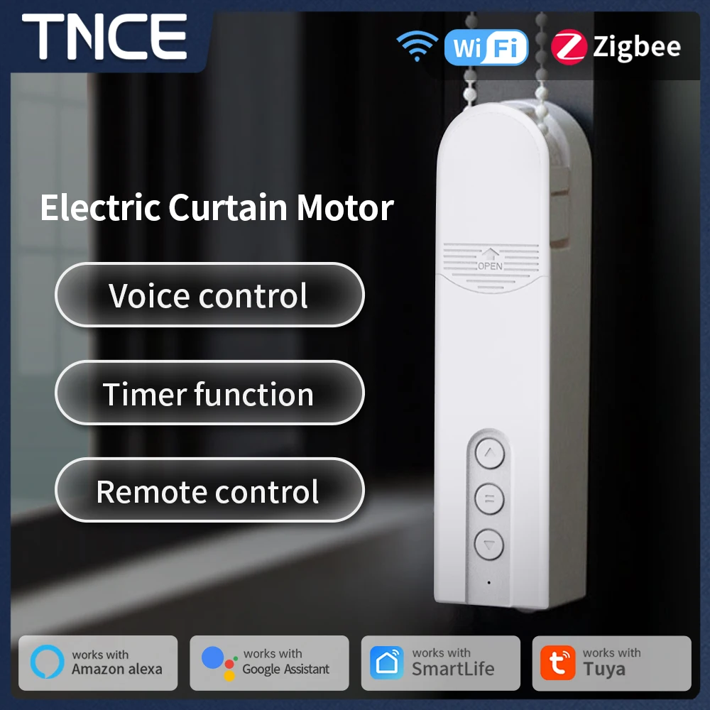 TNCE DIY Chain Motorized Roller WIFI Zigbee, Tuya shutter Blinds Shade Drive Motor, Smart life APP, Voice with Alexa Google home