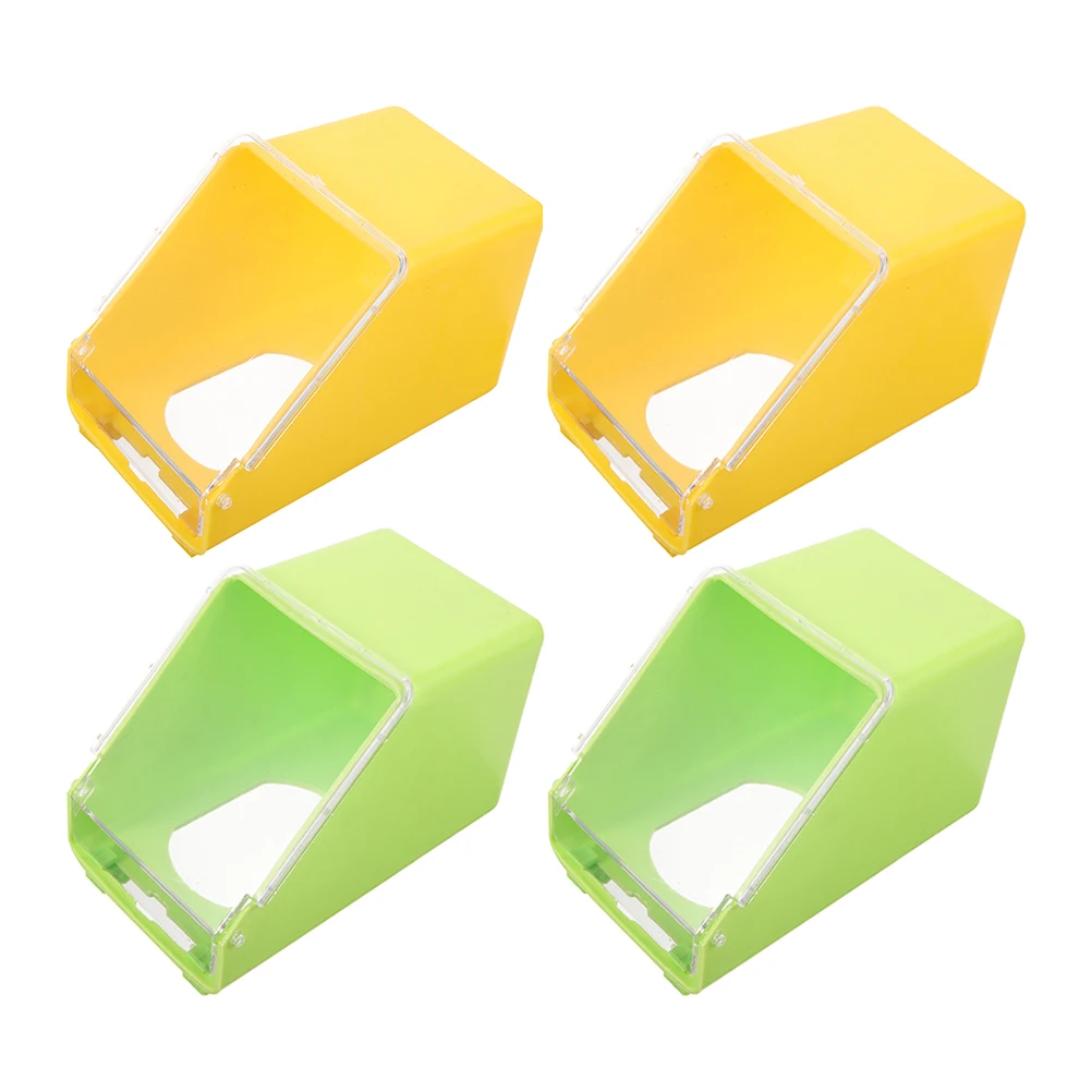 

4 Pcs Hanging Box Food Tank Sink Cockatiel Feeder Quail Cage Plastic Parrot Bird Large Capacity Wear Resistant Material Easy