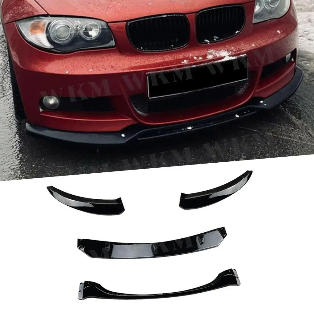 

Front Lip Bumper Spoiler Three-section for BMW 1 Series E82 M Sport 2007-2010 ABS Carbon Look Gloss Black Front Bumper Guard