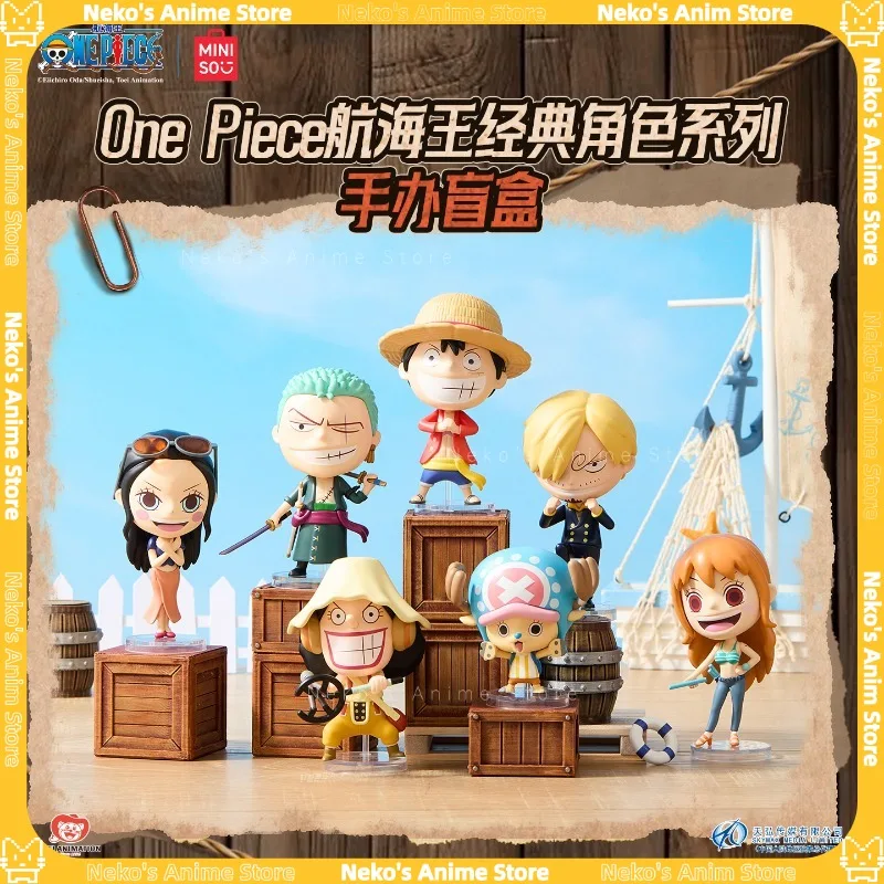 

In Stock MINISO One Piece Original Blind Mystery Box Roronoa Zoro Monkey D. Luffy Nami Sanji ModelFigurine Toys Anime Gifts