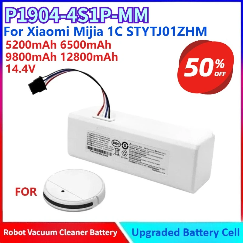 

Brand New 5200-12800mah 14.4V P1904-4S1P-MM Battery for Xiaomi Mijia 1C STYTJ01ZHM Robot Vacuum Mop Cleaner Accessories Battery