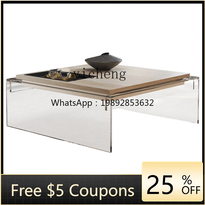 

Журнальный столик UU для гостиной, новый, в стиле лёгкой роскоши, высококачественный, минималистичный, в стиле ваби-саби, художественный журнальный столик