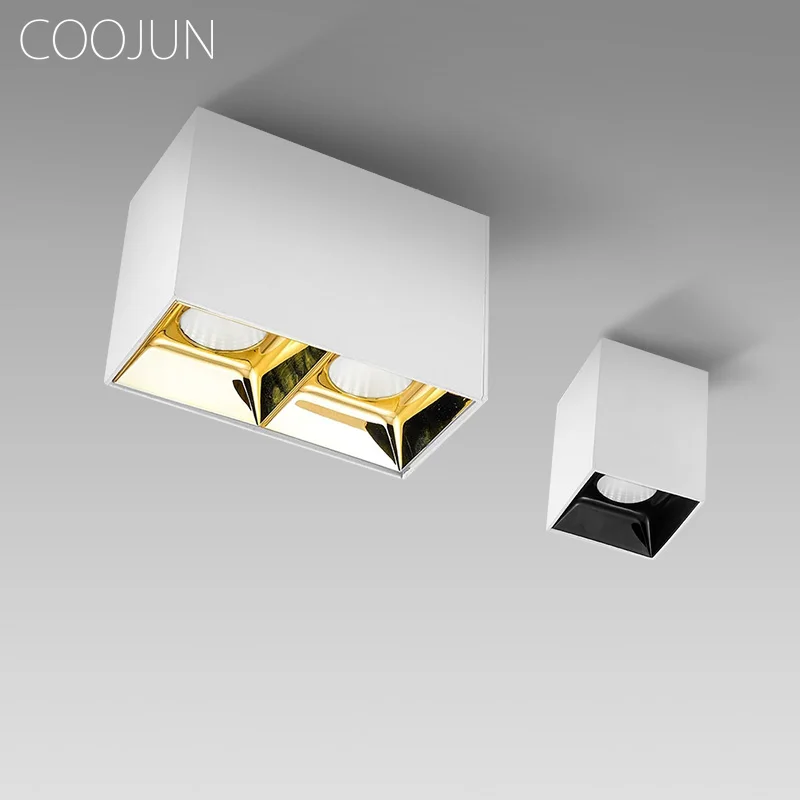 

COOJUN 7W 14W LED Surface Mounted Hotel Commercial Spotlight Free opening Lighting AC110-240V COB Home Living Room Ceiling Lamp