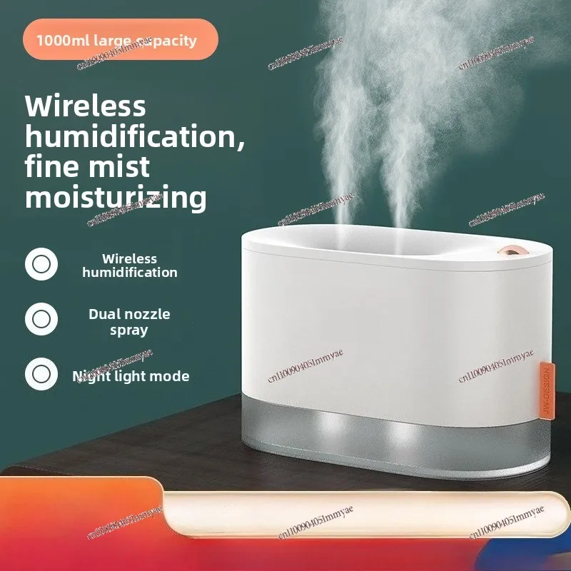 Large Capacity Humidifier Household Double Port Large Spray Silent Night Light Atomizing Sprayer Bedroom Air Humidification