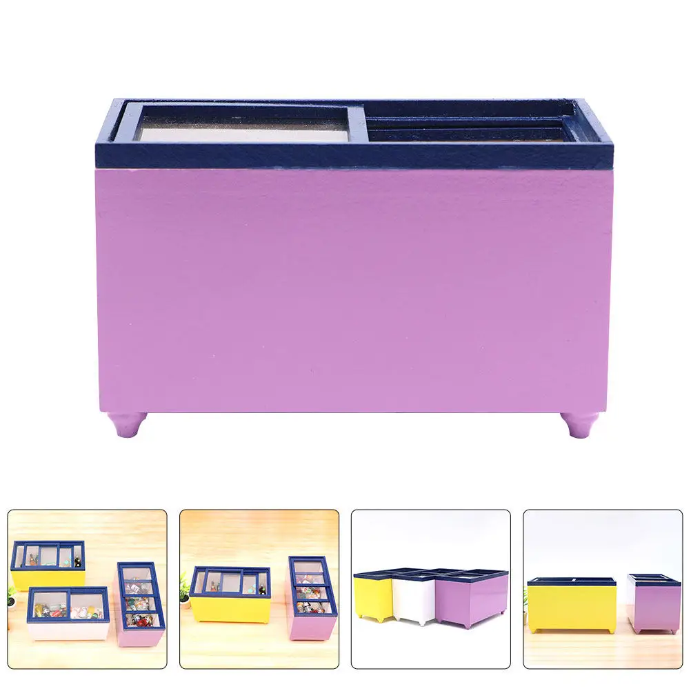 

Simulation Freezer Miniature Kitchen Furniture Realistic Mini Freezer for Creative Kids Playhouse Accessories Play Fridge