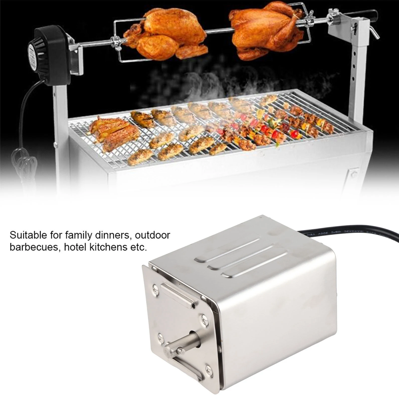 50‑70KGF Stainless Steel BBQ Rotisserie Motor Electric Roaster Barbecue Motor (EU/US Plug 220V)