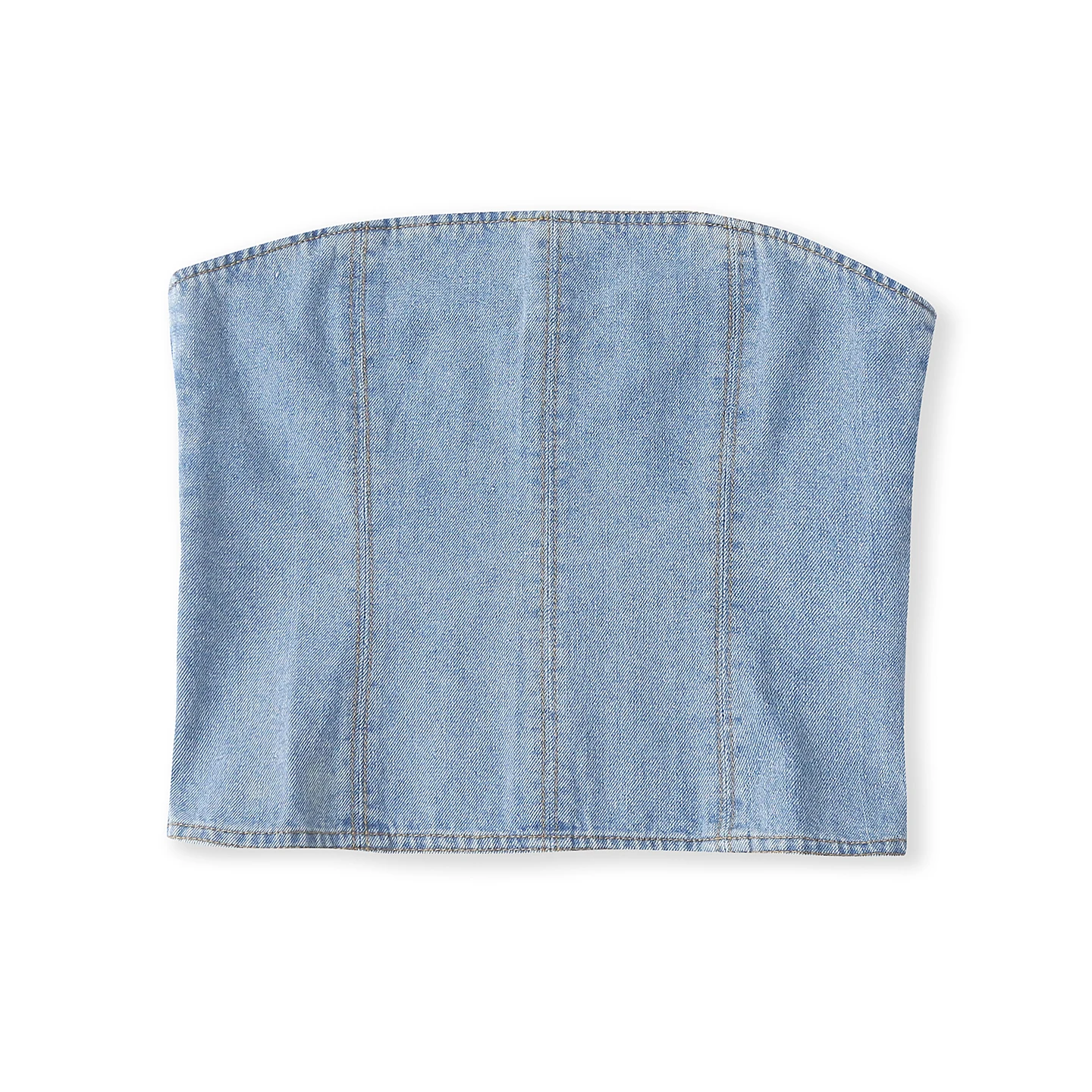 Sexy Slim Fit Pure Color Summer New Women's Denim Strapless Top Fashionable Trendy Young Adult Clothing Love And Beauty