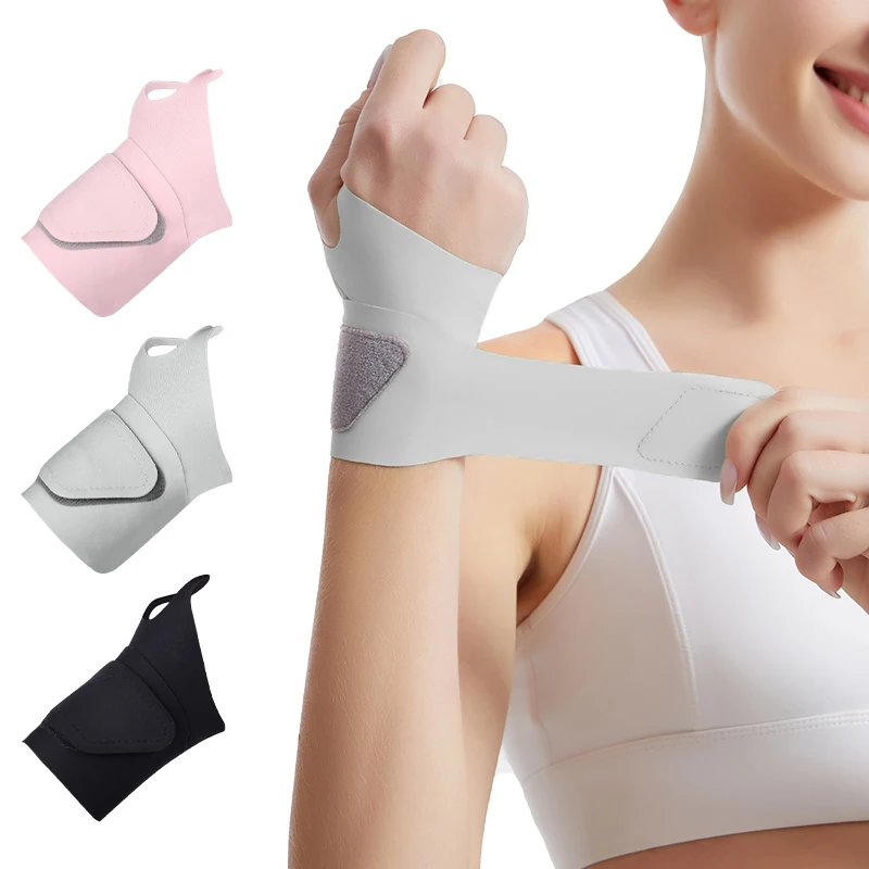 Adjustable Wrist Wrap Brace, Breathable Holes Compression Support for Sprains Tendonitis, Men Women Fitness Badminton Basketball