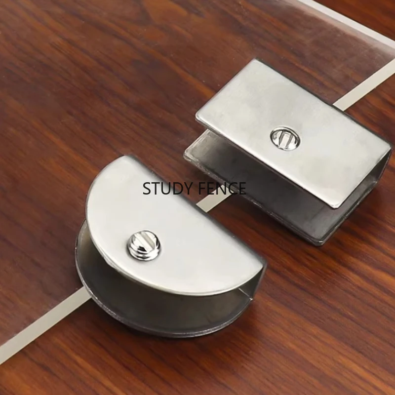 1pc 201 Stainless Steel Glass Clip Cabinet Clamp Bracket Wooden Board Fixing Clip Household Hardware Accessories Brackets