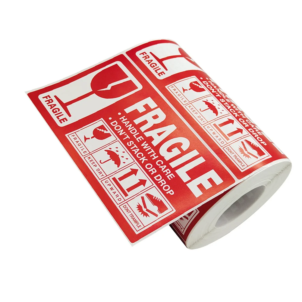 

1 Roll Fragile Warning Decals Handle With Care Sticker For Shipping Packing Label Self Adhesive Durable Labels Fragile Sticker